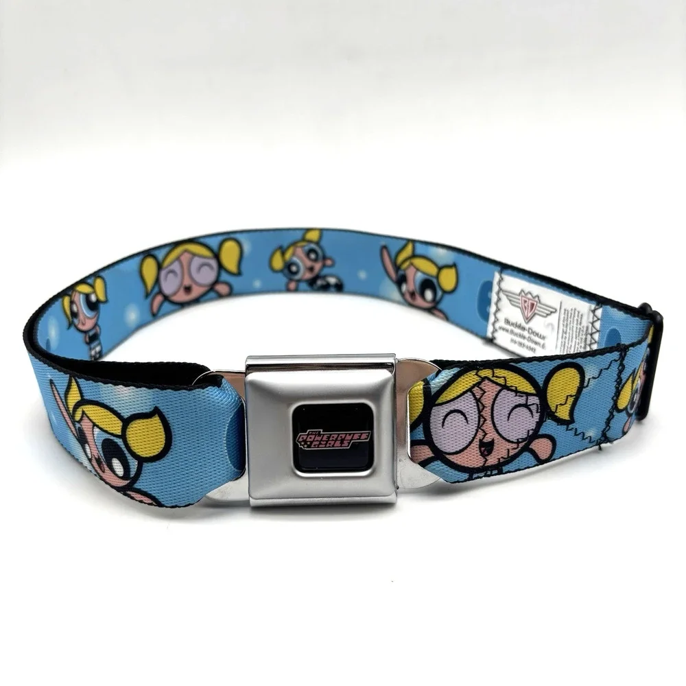 Rare Deadstock 2015 Buckle-Down BUBBLES Powerpuff Girls Seatbelt Belt 28-46